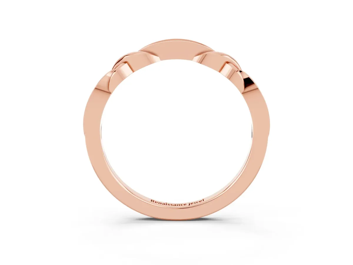 Twisted Marquise Emerald Pavé Band with Shared Prong Setting Rose gold