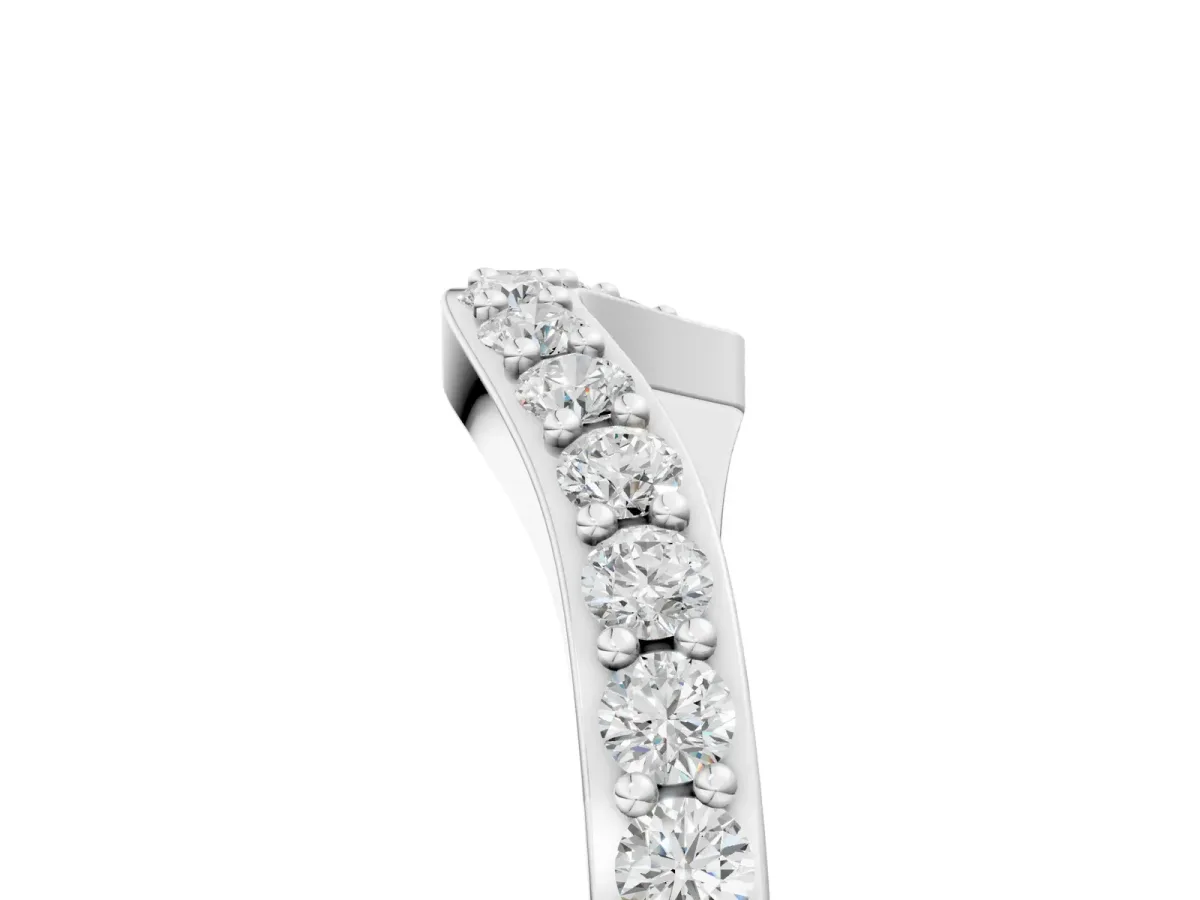 Pavé Round Diamond Twist Band with Channel Setting Platinum