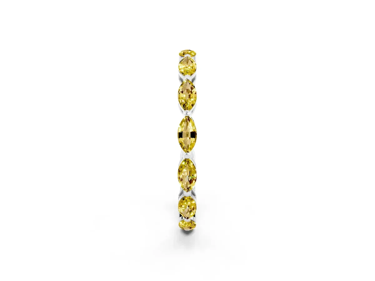 Marquise Yellow Sapphire Eternity Band with U-Prong Setting Silver