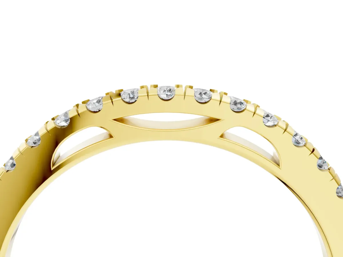 Round Diamond Pavé Set Eternity Band Yellow gold