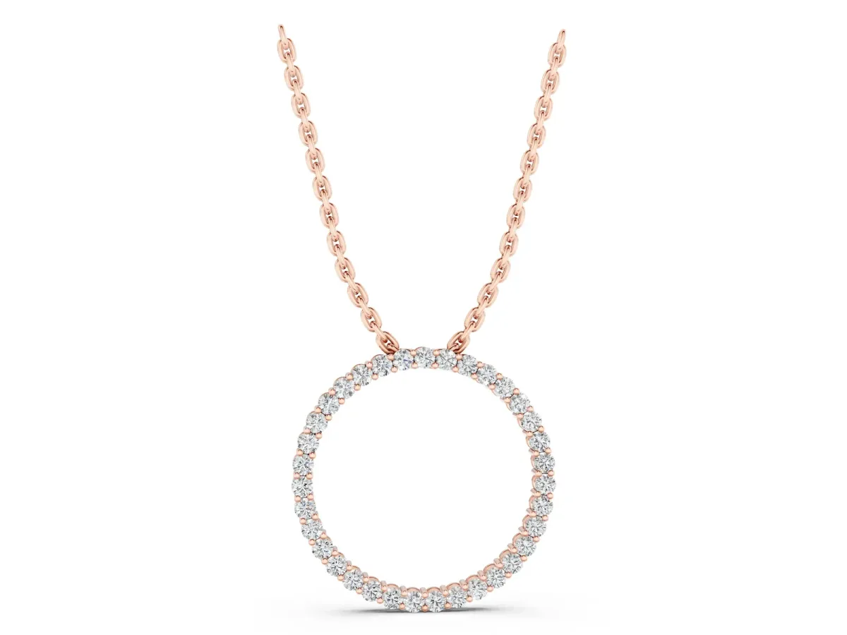 Round Diamond Prong-Set Eternity Pendant Rose gold