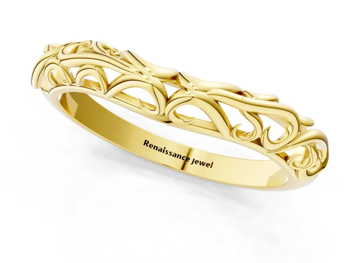 Twisted Vine Filigree Band Yellow gold