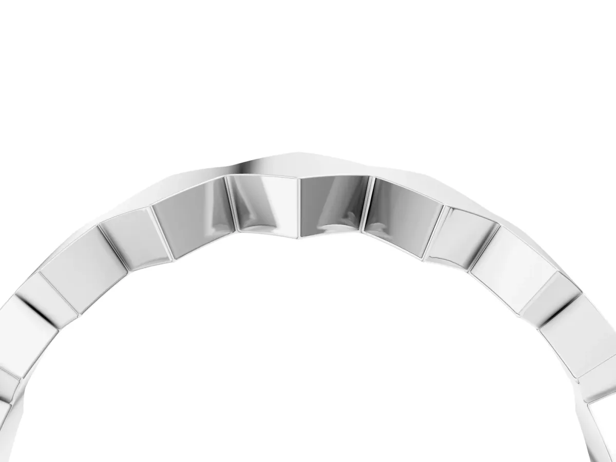 Zigzag Chevron Band with No Stone Platinum