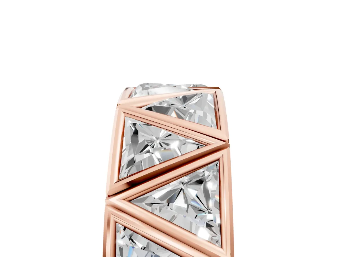 Triangle Diamond Geometric Mens Band Rose gold