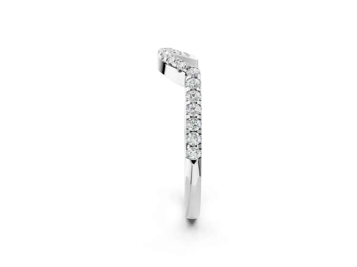 Round Diamond Pavé Curved Eternity Band Platinum