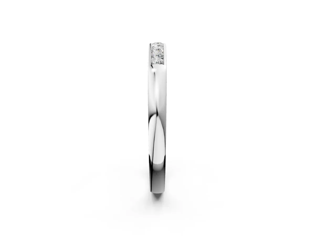 Channel Set Round Diamond Flat Band Platinum