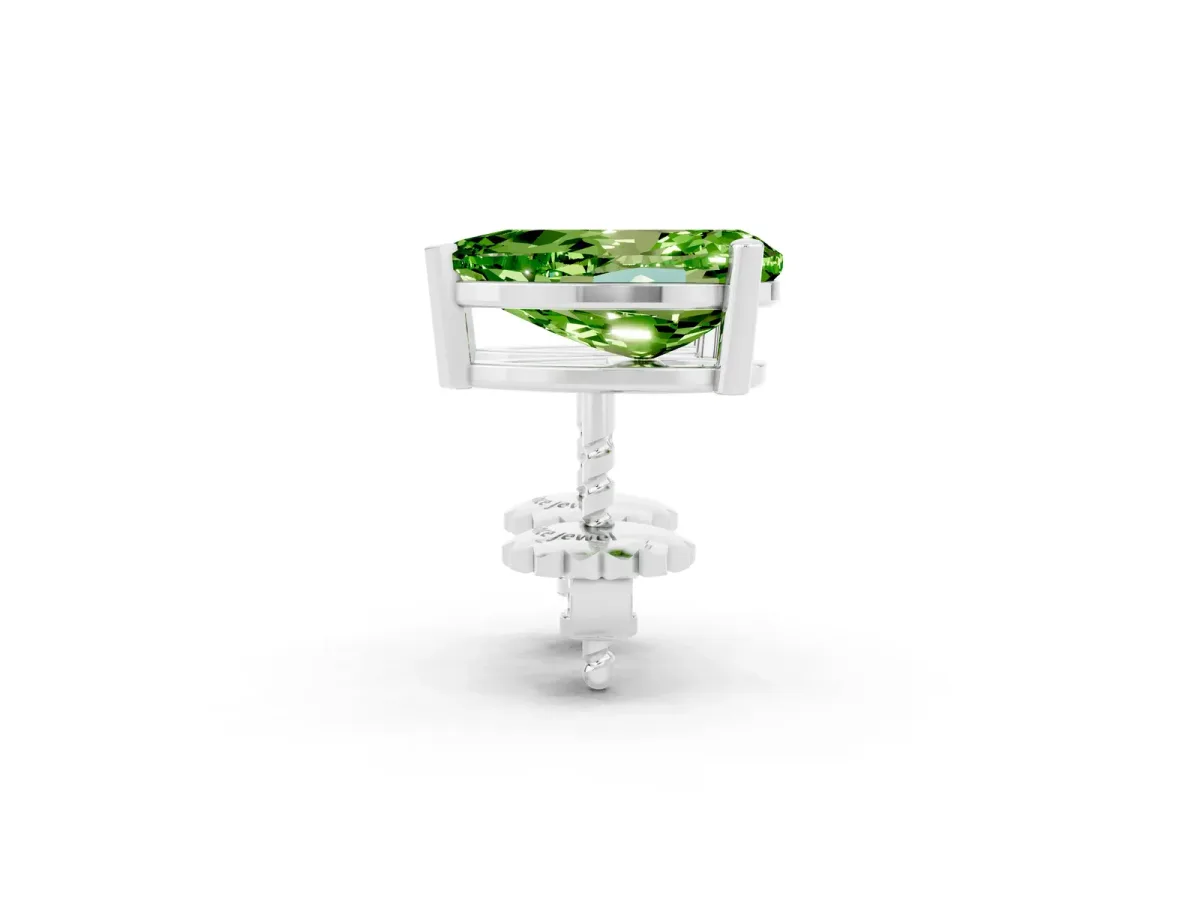 Pear Cut Peridot Stud Earrings Platinum