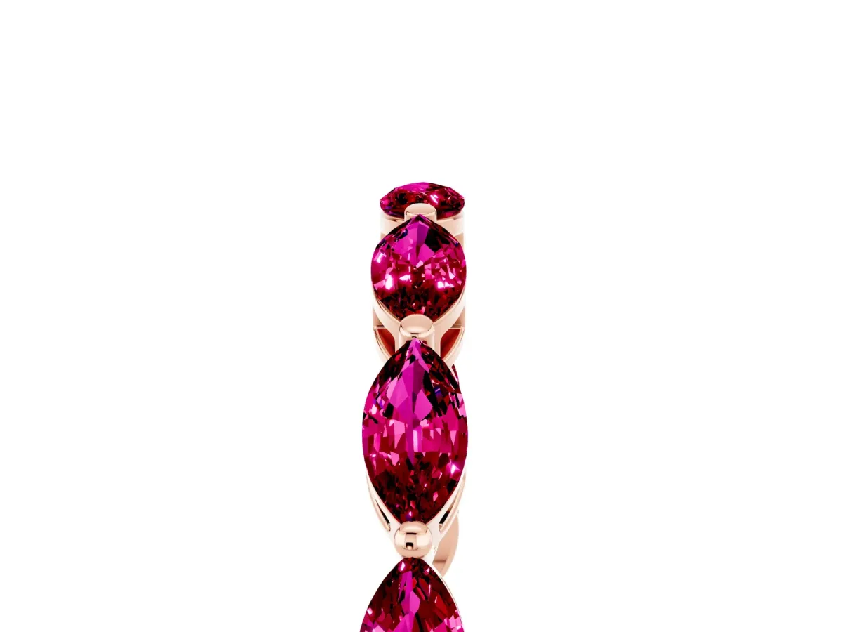 Marquise Garnet Eternity Band with U-Prong Setting Rose gold