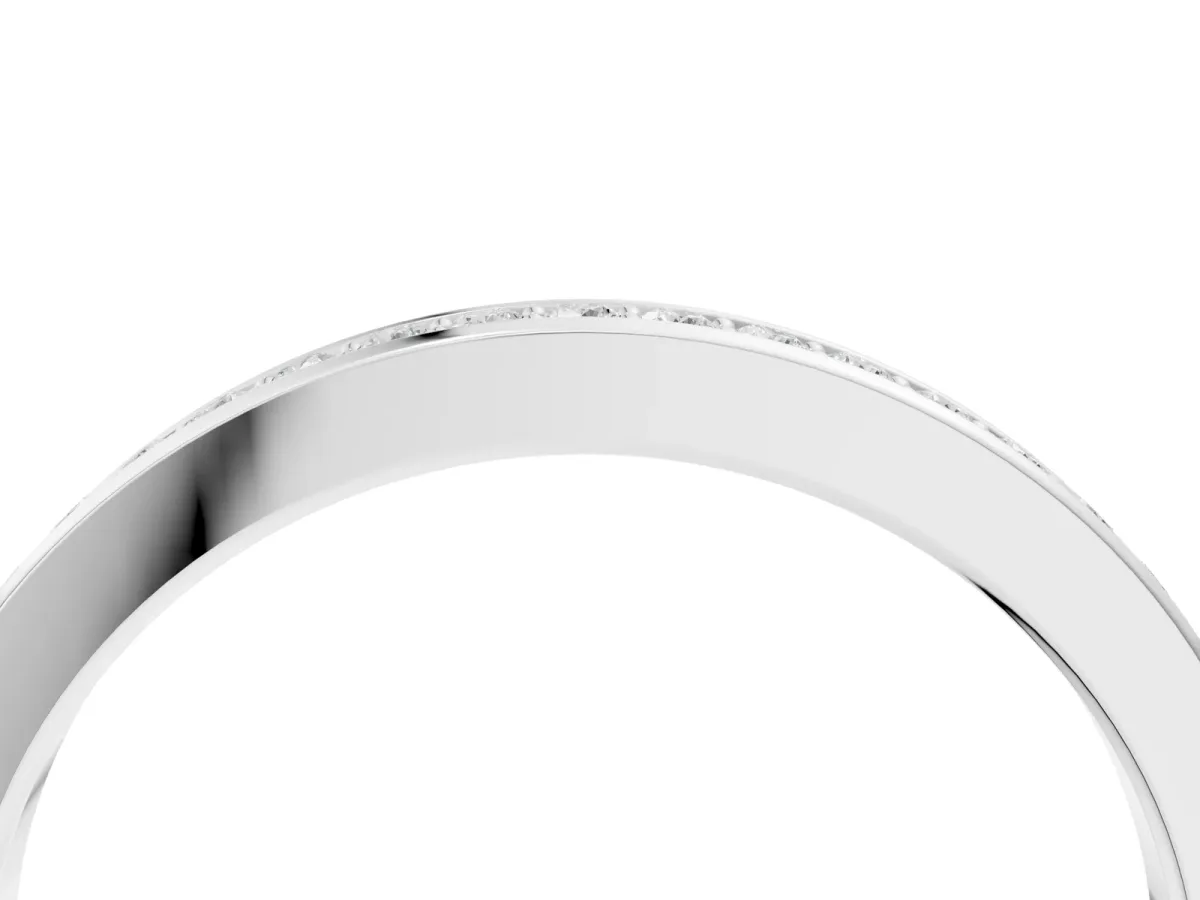 Round Diamond Eternity Band with Pavé Setting Silver