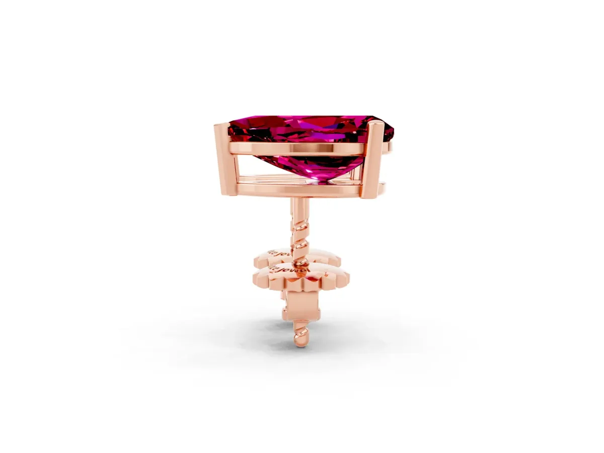 Pear Cut Garnet Stud Earrings Rose gold