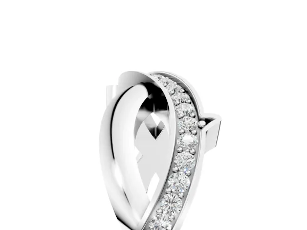 Pavé Round Diamond Twist Band with Channel Setting Platinum