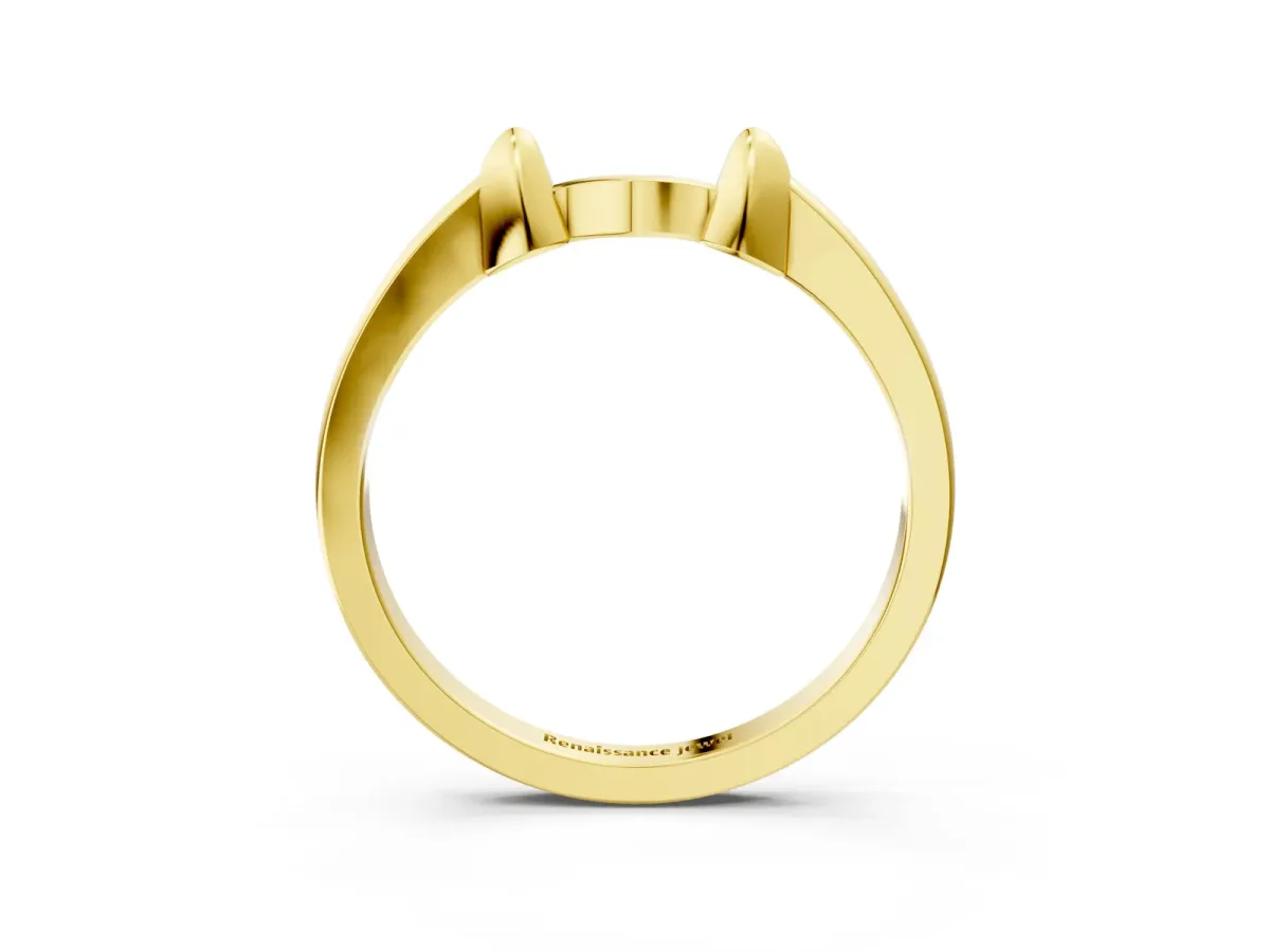 Bamboo-Inspired Plain Metal Band Yellow gold