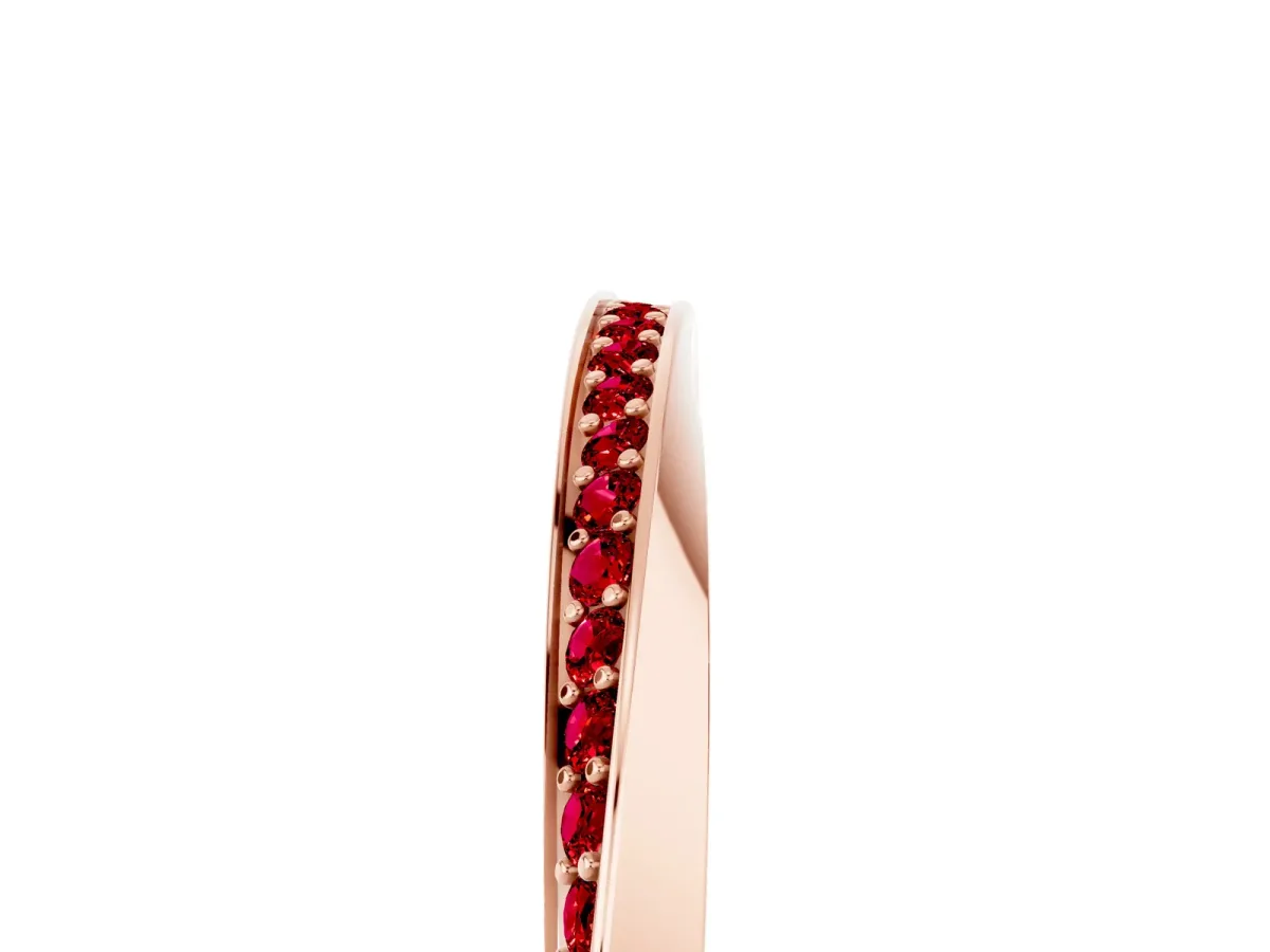 Pavé Round Ruby Twist Band Rose gold