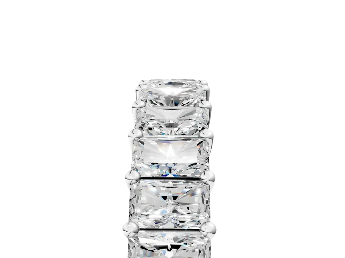 radiant Cut half eternity band with shared prong setting Silver