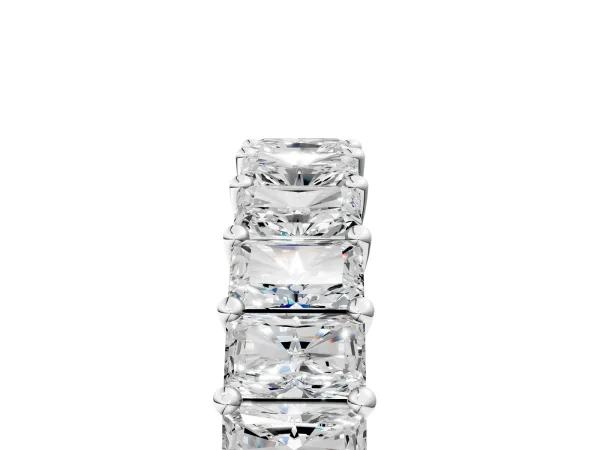 radiant Cut half eternity band with shared prong setting Platinum