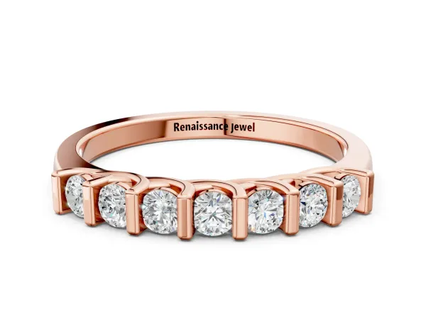 Channel-Set Round Diamond Half-Eternity Band Rose gold