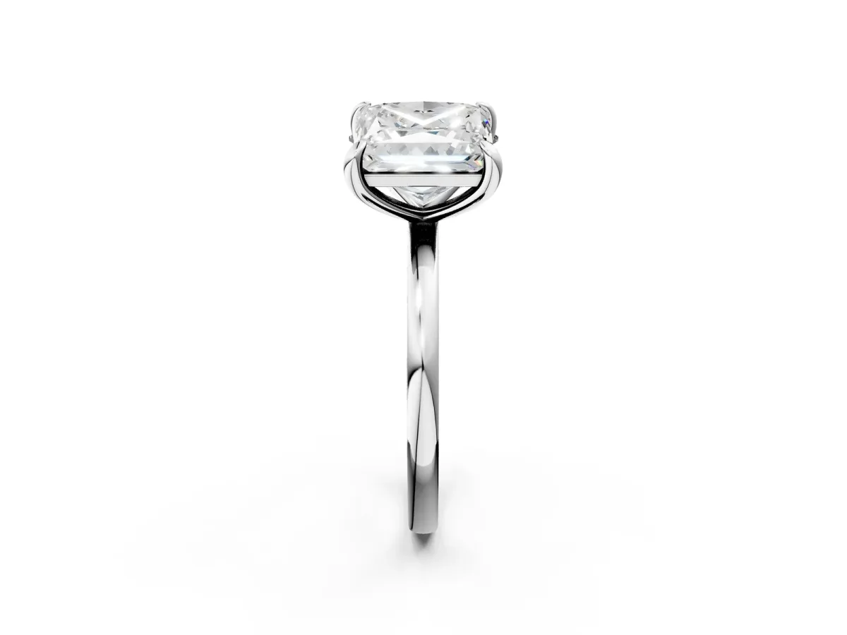 Oval and Princess Toi Moi Ring with Prong Setting and Plain Band Silver