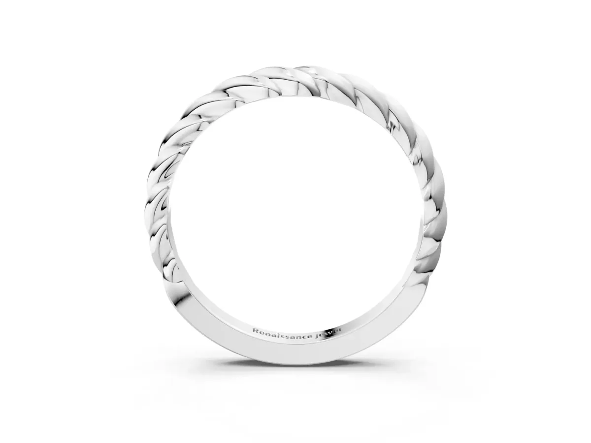 Marquise Diamond Twist Eternity Band with Bezel Setting White gold