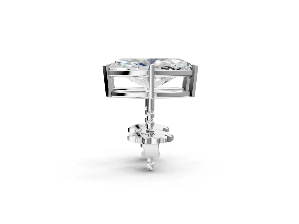 Marquise Cut Diamond Stud Earrings Silver