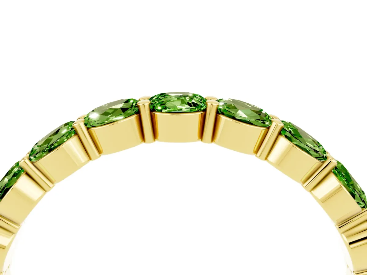 Round Peridot Eternity Band with U-Prong Setting Yellow gold
