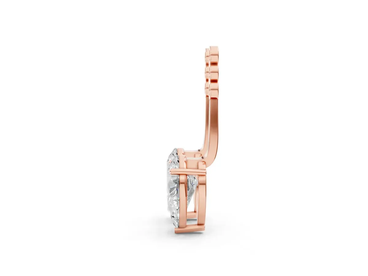 Pear Diamond Drop Earring Jackets Rose gold