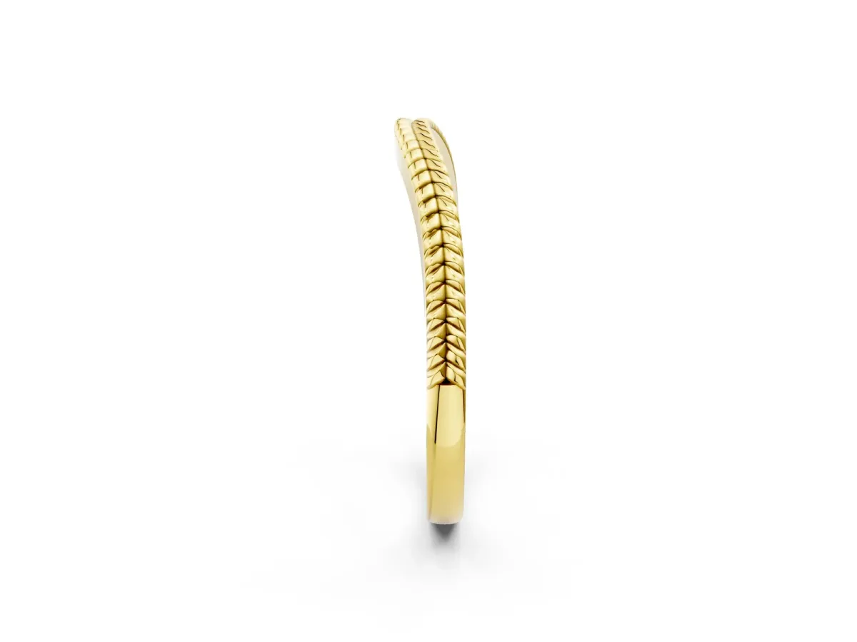 Milgrain Twist Contour Wedding Band Yellow gold
