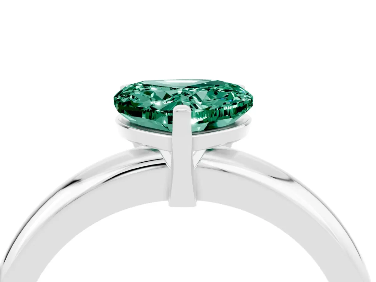 Curved Diamond Cluster Band - Round Stones, Split Shank, Prong Setting Silver