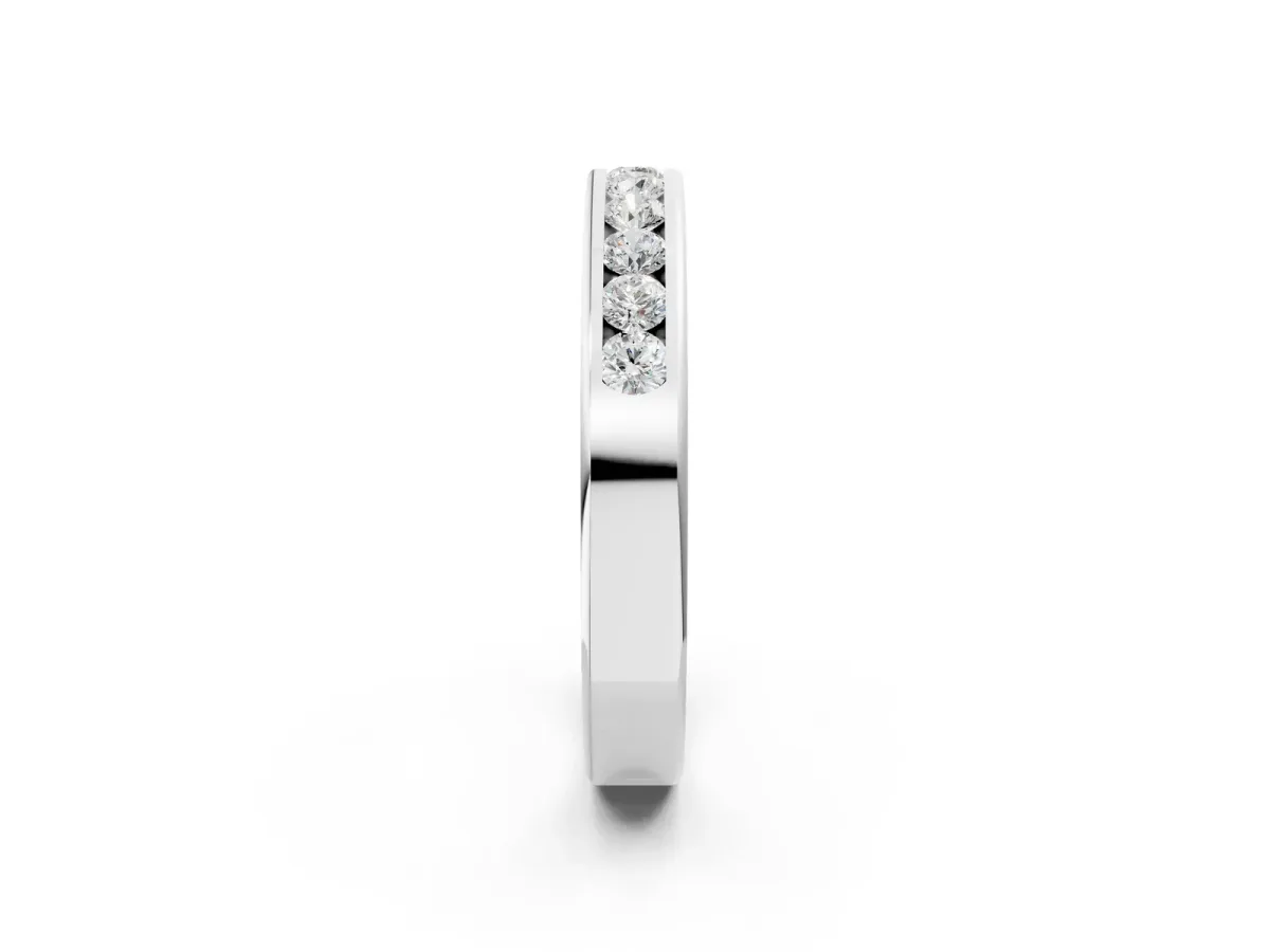 Channel-Set Round Diamond Eternity Band Silver