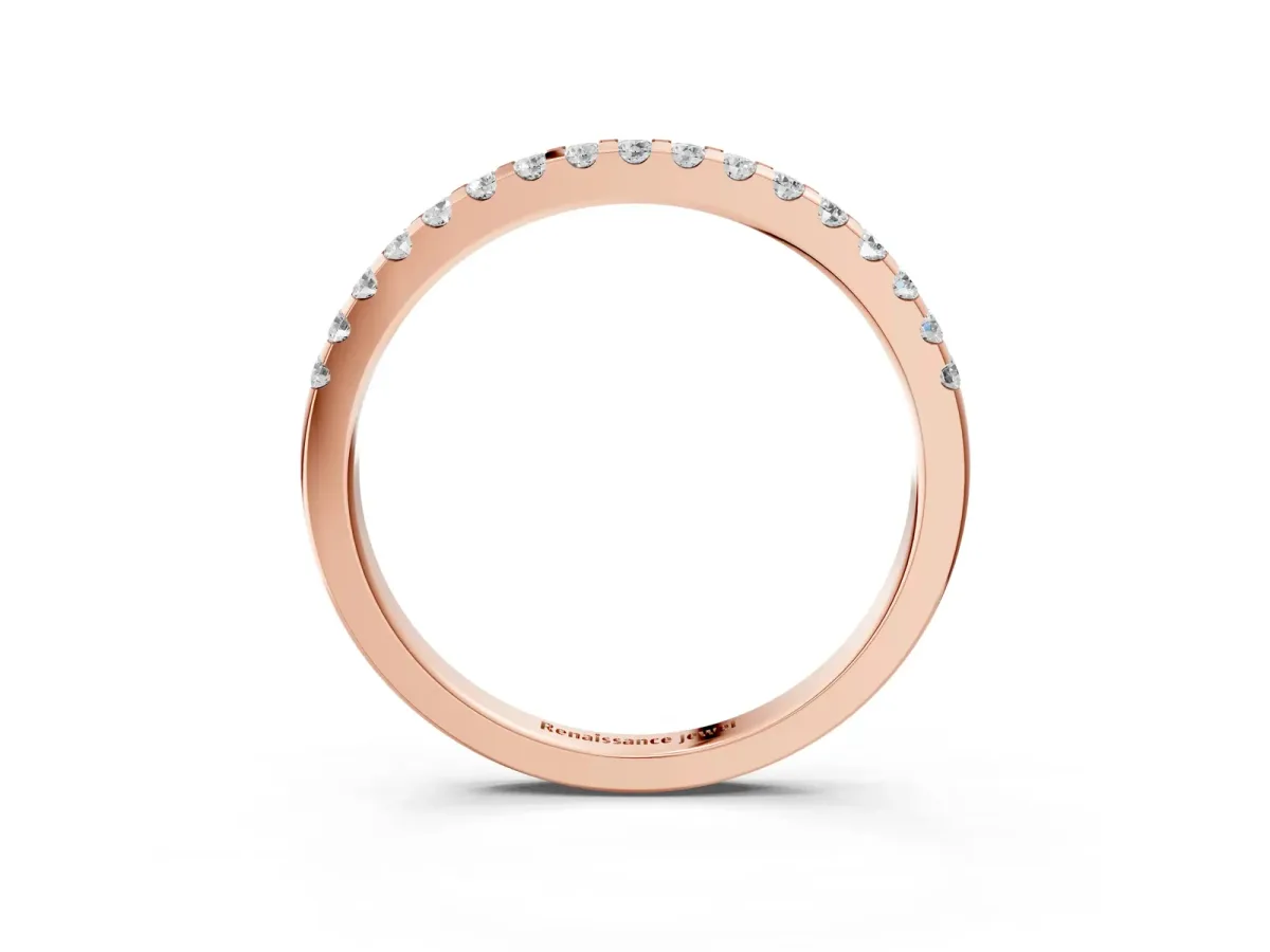 Round Diamond Half Eternity Prong Set Band Rose gold