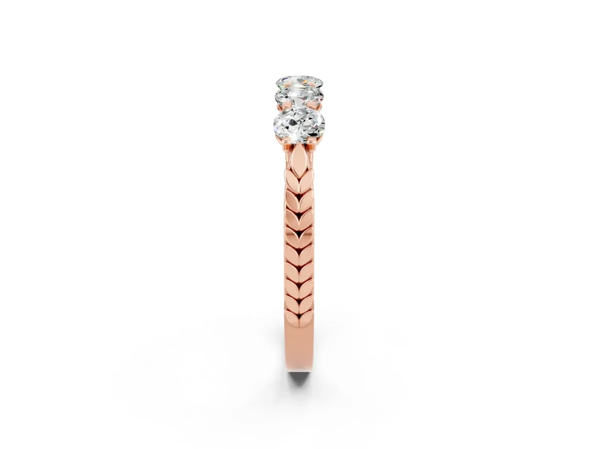 Five-Stone Round Moissanite Prong-Set Band Rose gold