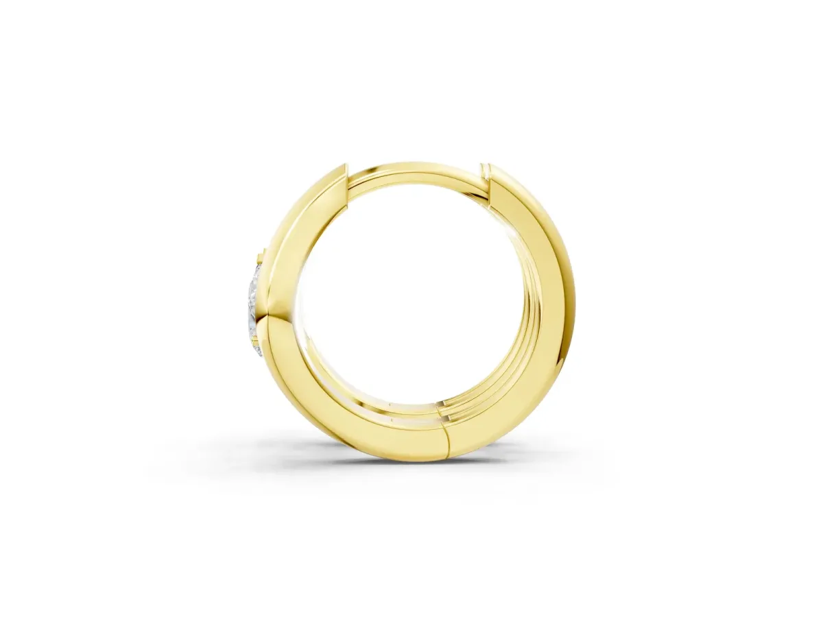 Pear Diamond Silhouette Hoop Earrings Yellow gold