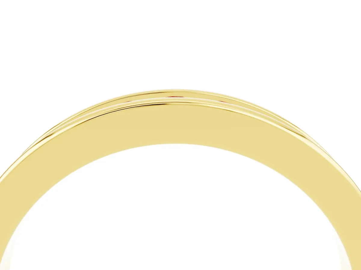 Channel Set Round Ruby Eternity Band Yellow gold