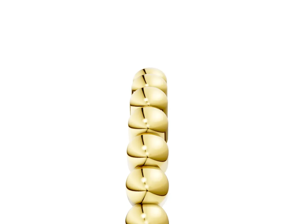 Beaded Round Stone Eternity Band with Bezel Setting Yellow gold
