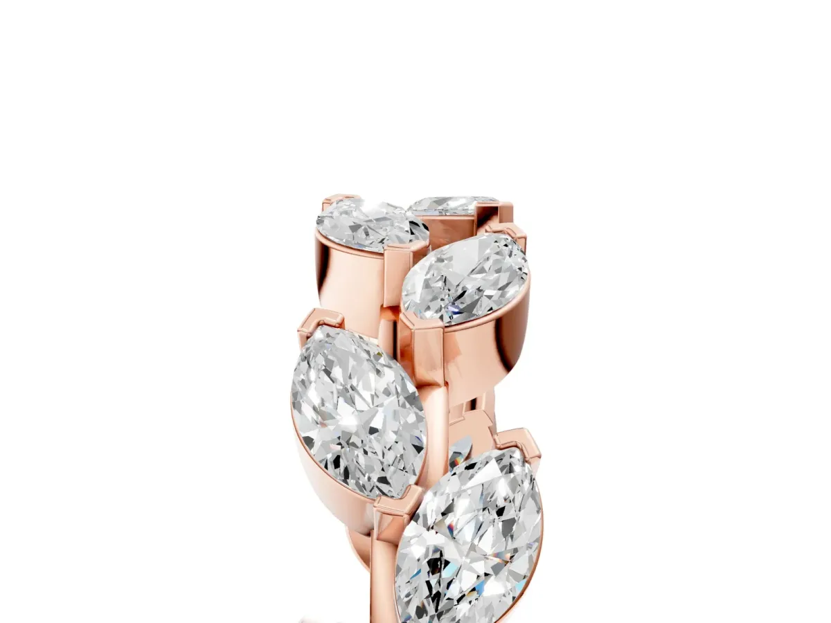Marquise Diamond Eternity Band with Shared Prong Setting Rose gold