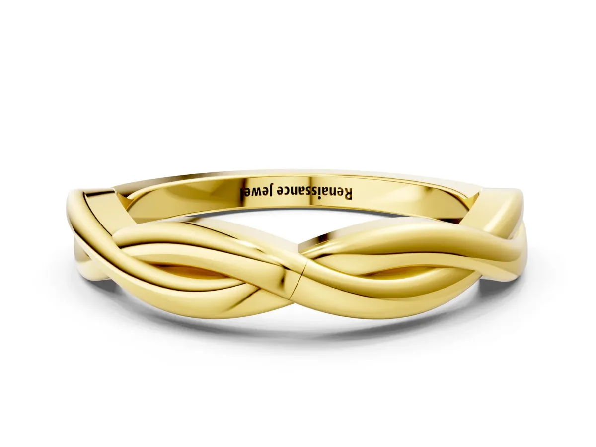 Infinity Twisted Plain Band Yellow gold