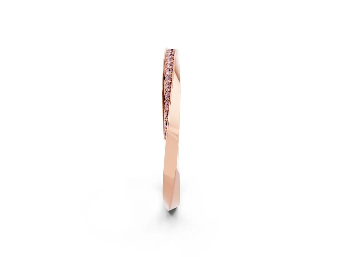 Pavé Round Morganite Twist Band Rose gold