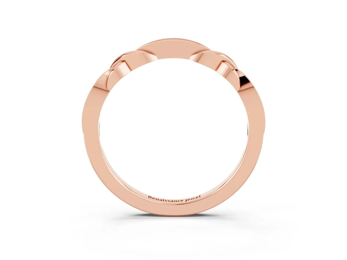 Twisted Marquise Blue Topaz Pavé Band with Shared Prong Setting Rose gold