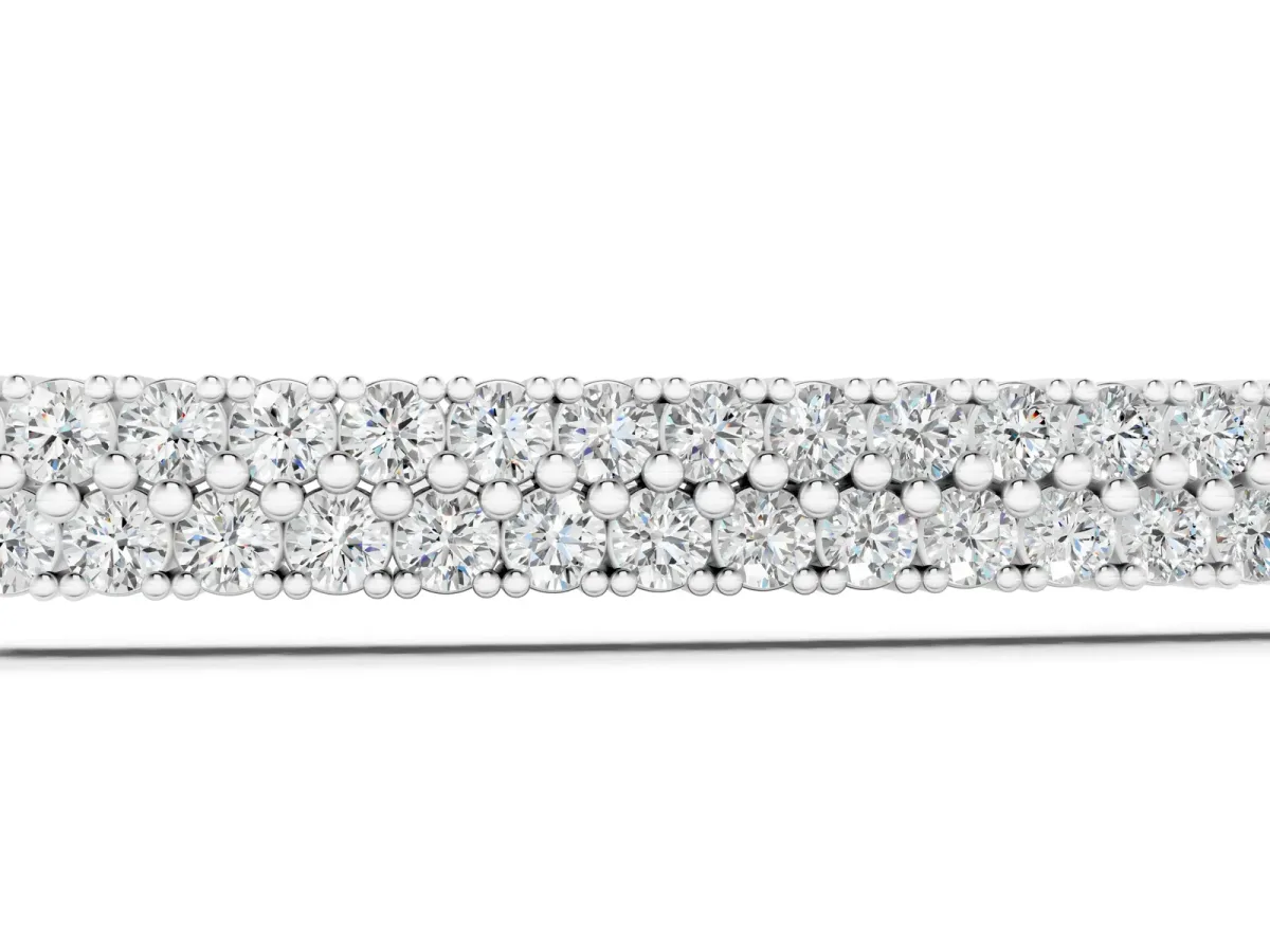 Pavé Round Diamond Box Chain Slider Bracelet White gold