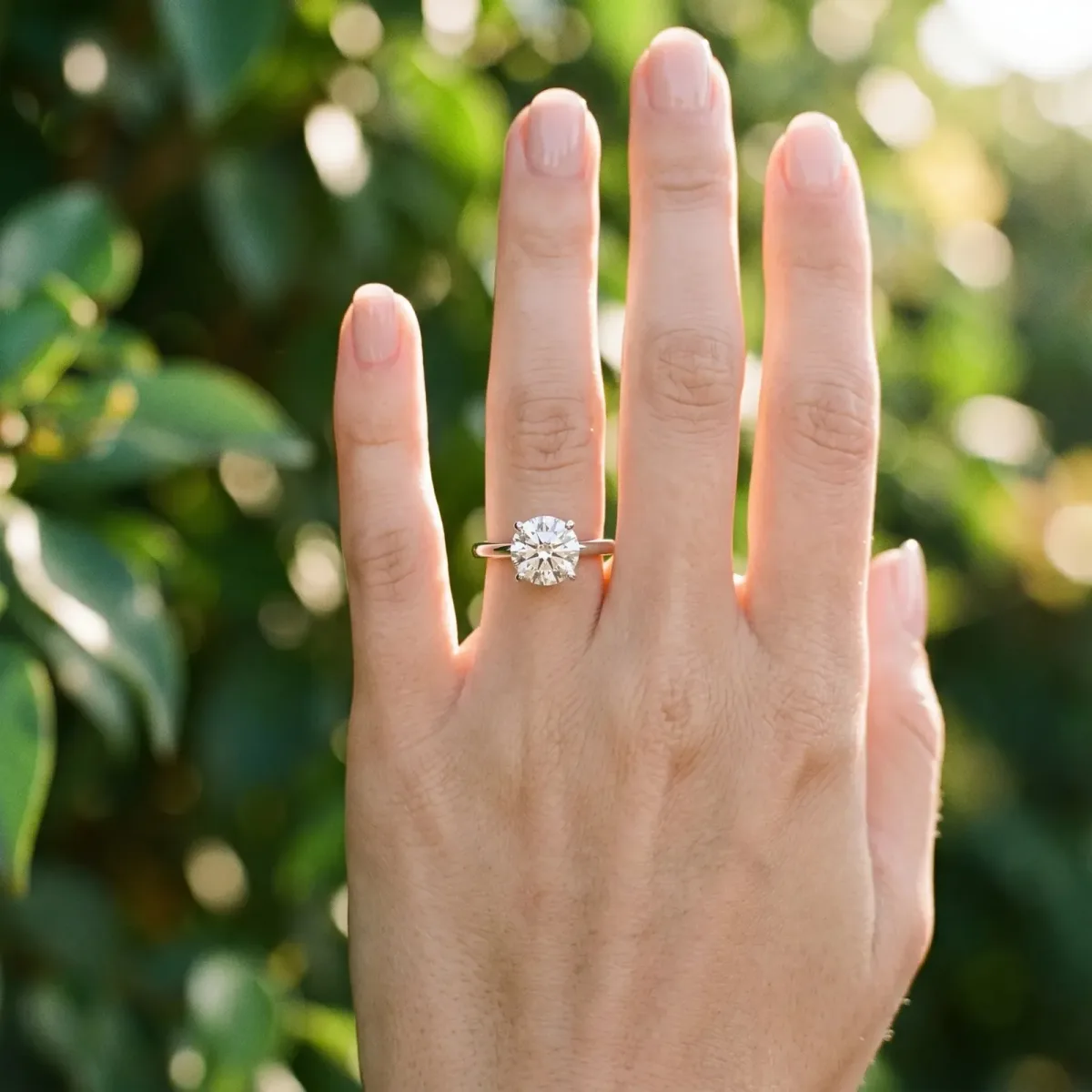 Asscher Cut Solitaire Diamond Ring with Prong Setting and Plain Band Silver