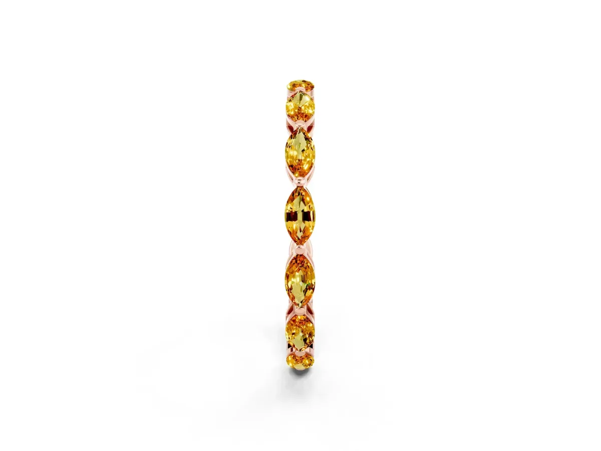 Marquise Citrine Eternity Band with U-Prong Setting Rose gold