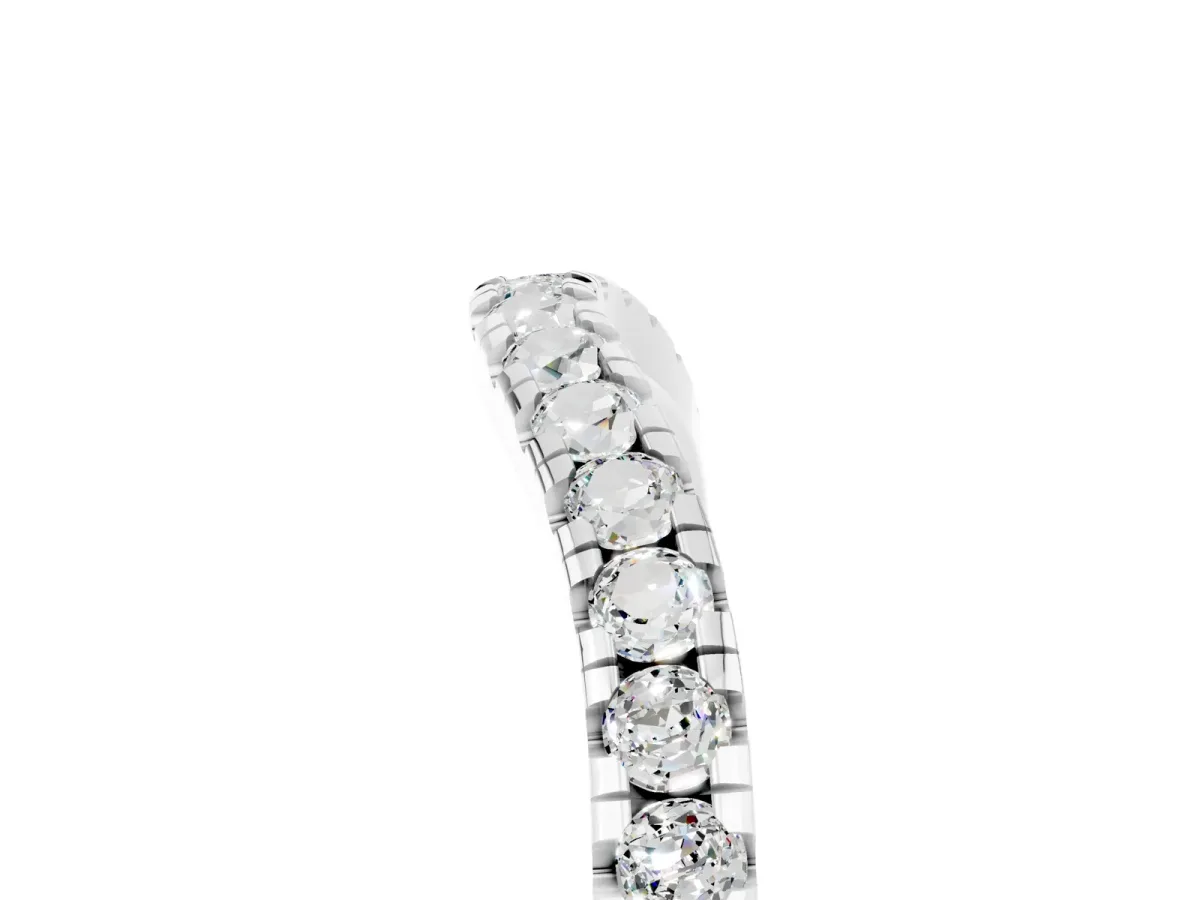 Moissanite Pavé Curved Wedding Band White gold
