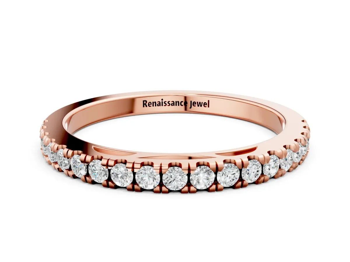 Round Diamond Pavé Set Eternity Band Rose gold