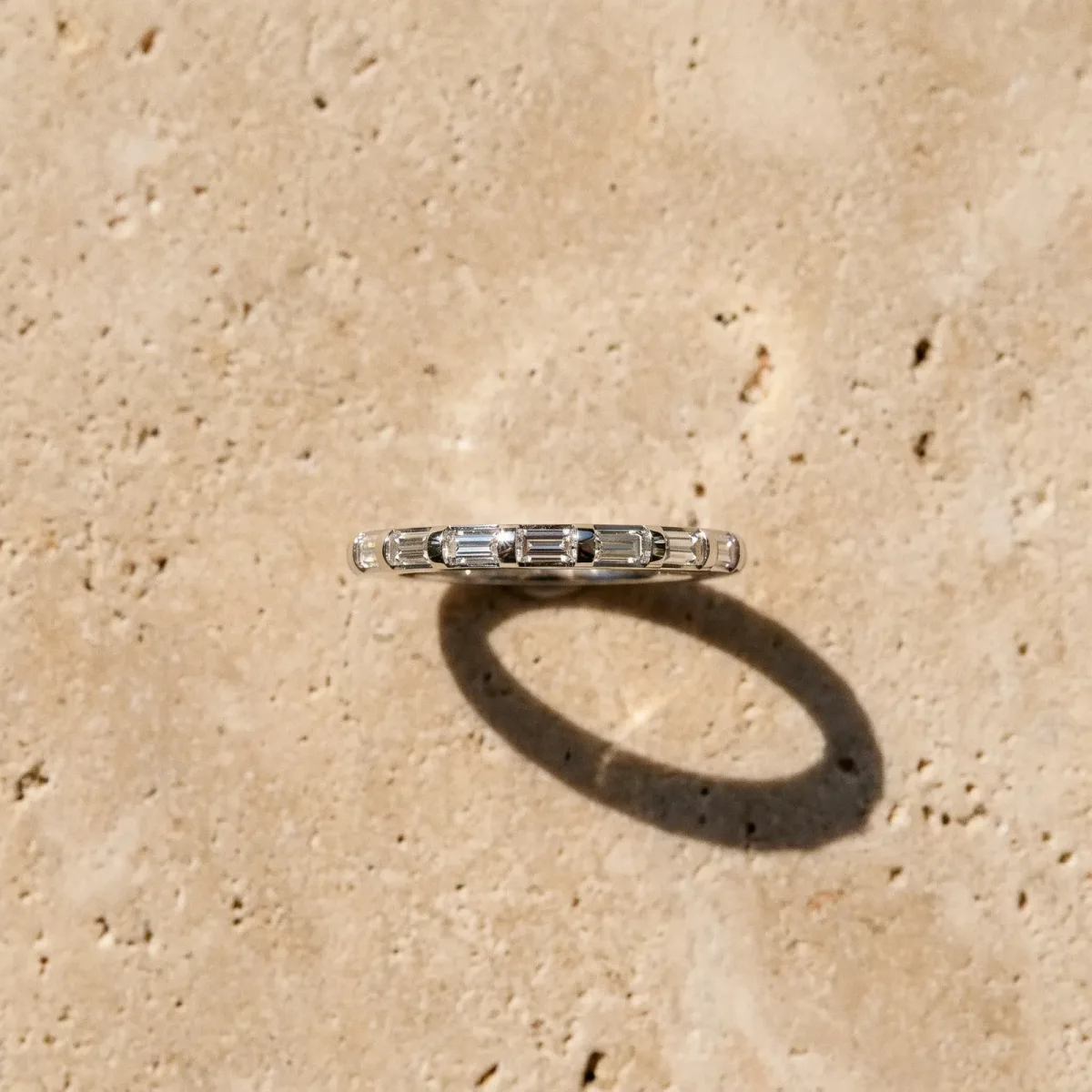 Channel Set Baguette Diamond Eternity Band White gold