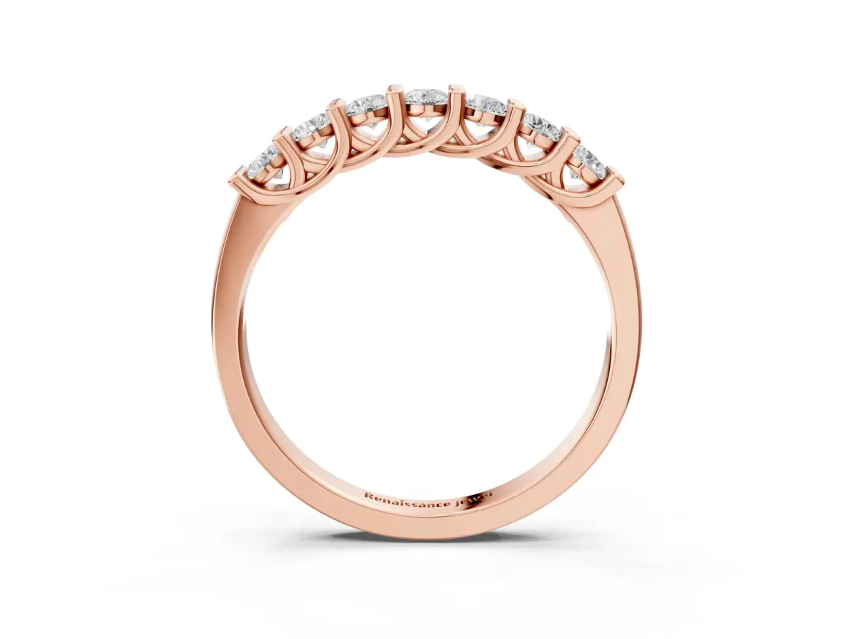 Channel-Set Round Diamond Half-Eternity Band Rose gold