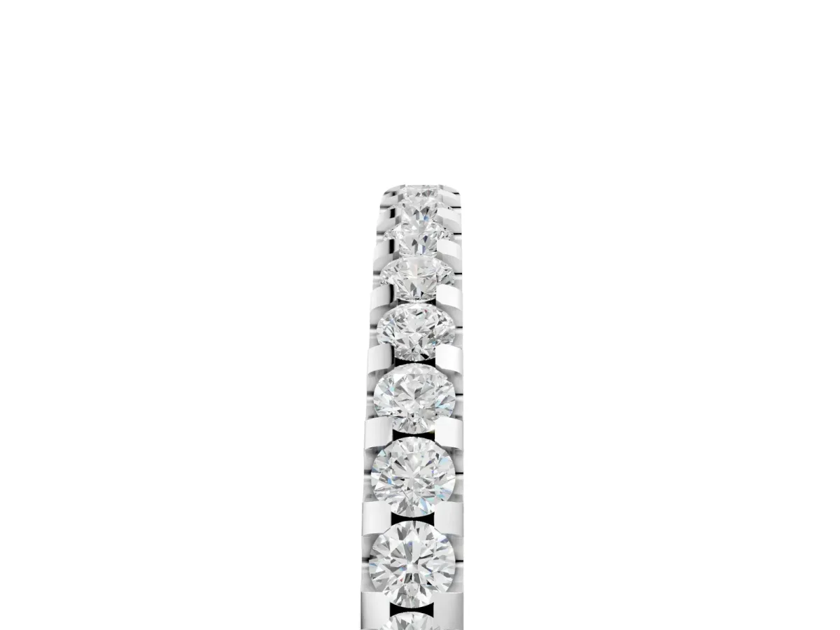 Round Diamond Half Eternity Prong Set Band Platinum