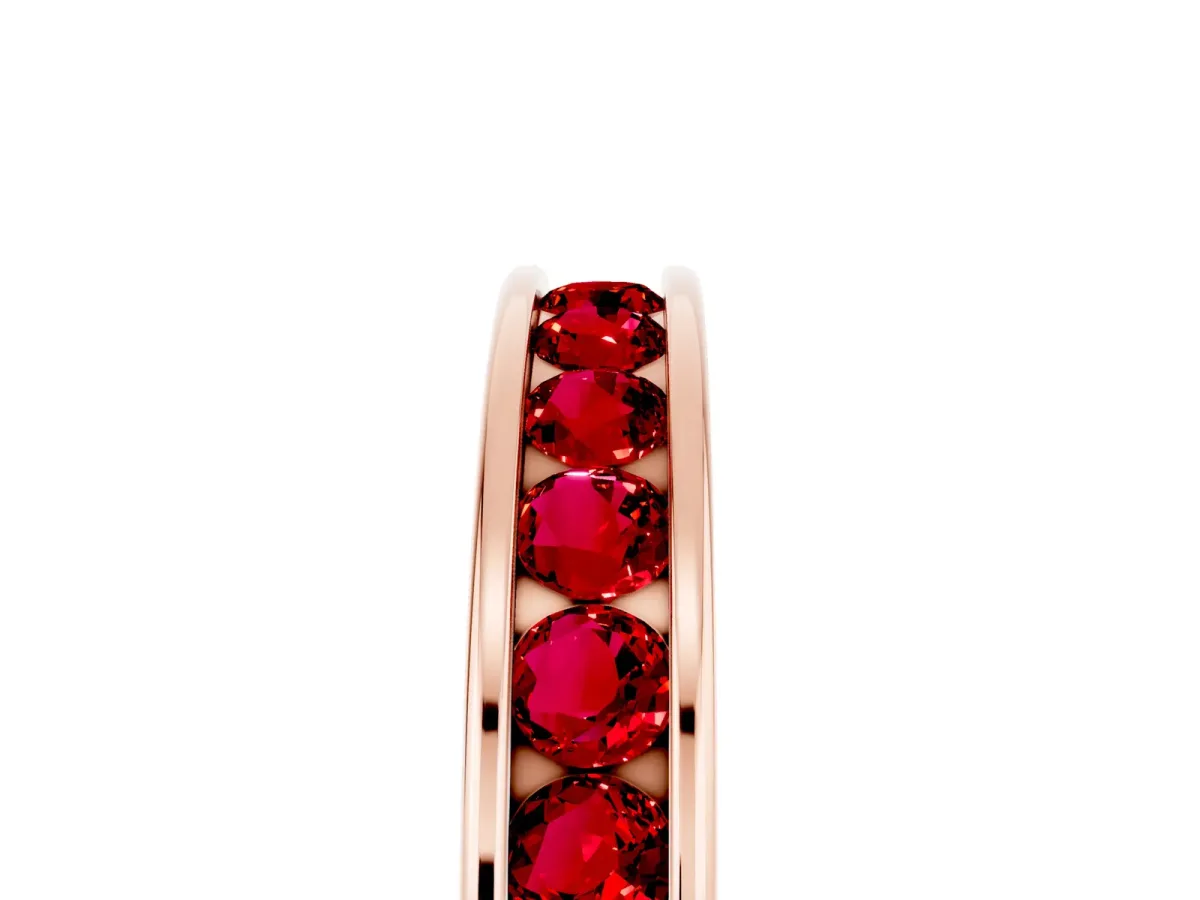Channel Set Round Ruby Eternity Band Rose gold
