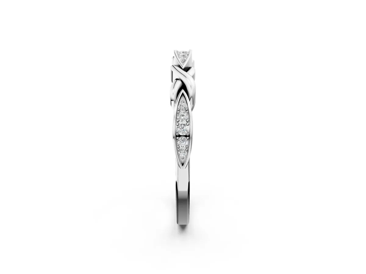 Twisted Marquise Diamond Pavé Band with Shared Prong Setting Platinum