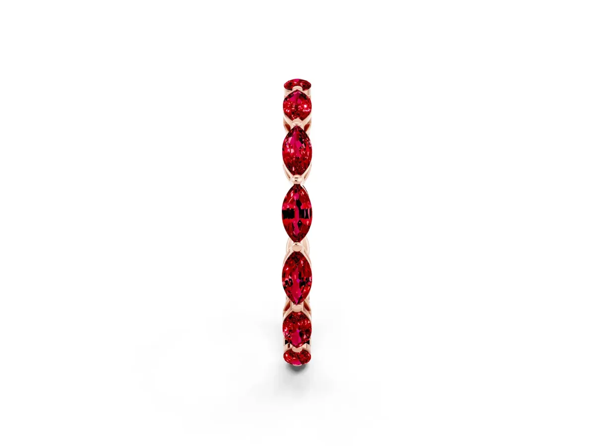 Marquise Ruby Eternity Band with U-Prong Setting Rose gold