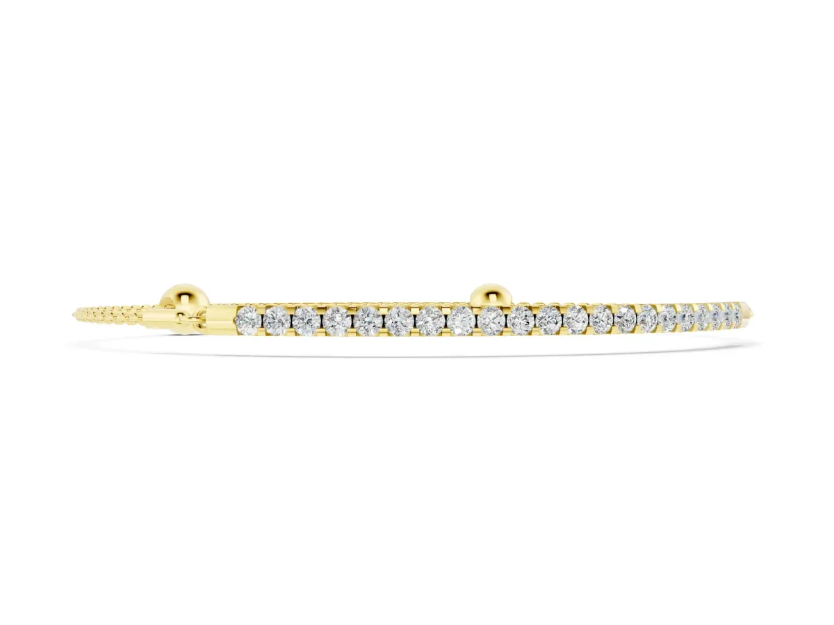 Pavé Round Diamond Chain Bracelet with Bezel Setting Yellow gold