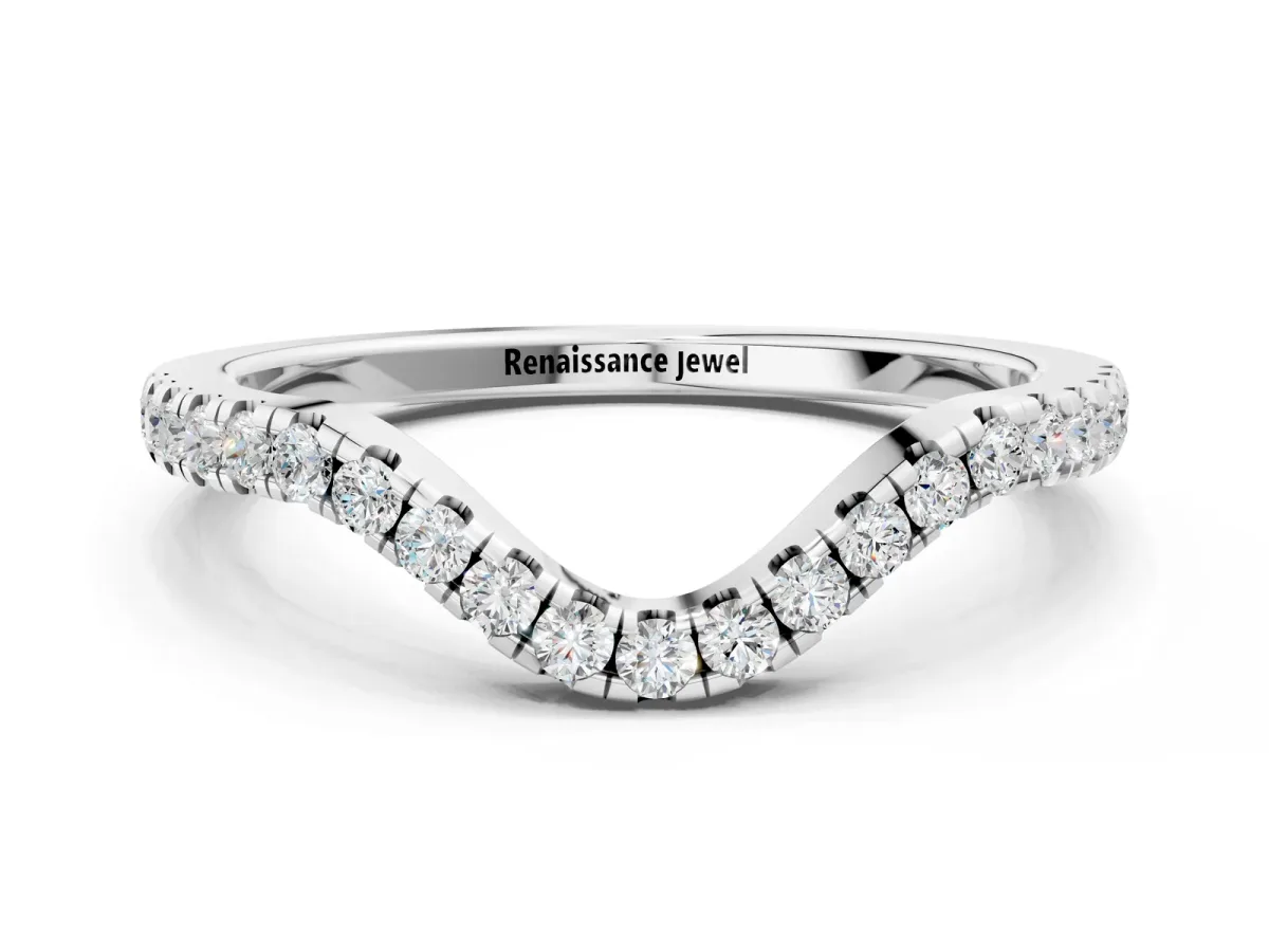 Pavé Round Diamond Infinity Twist Band with Shared Prong Setting Silver